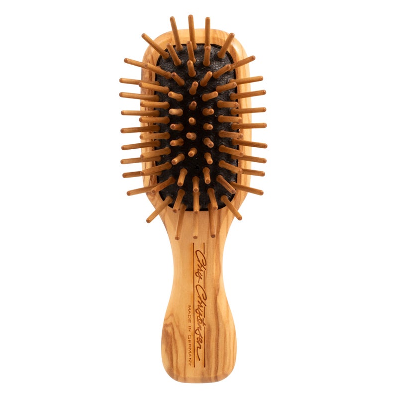 Chris Christensen Dog Brush, 20 mm Tiny Tot, Wood Pin Series, Groom Like a Professional, Readl Wood Pins, 100% Static-Free, Redistribute Natural Oils into Coat, Reduces Painful Pulling - Image 1